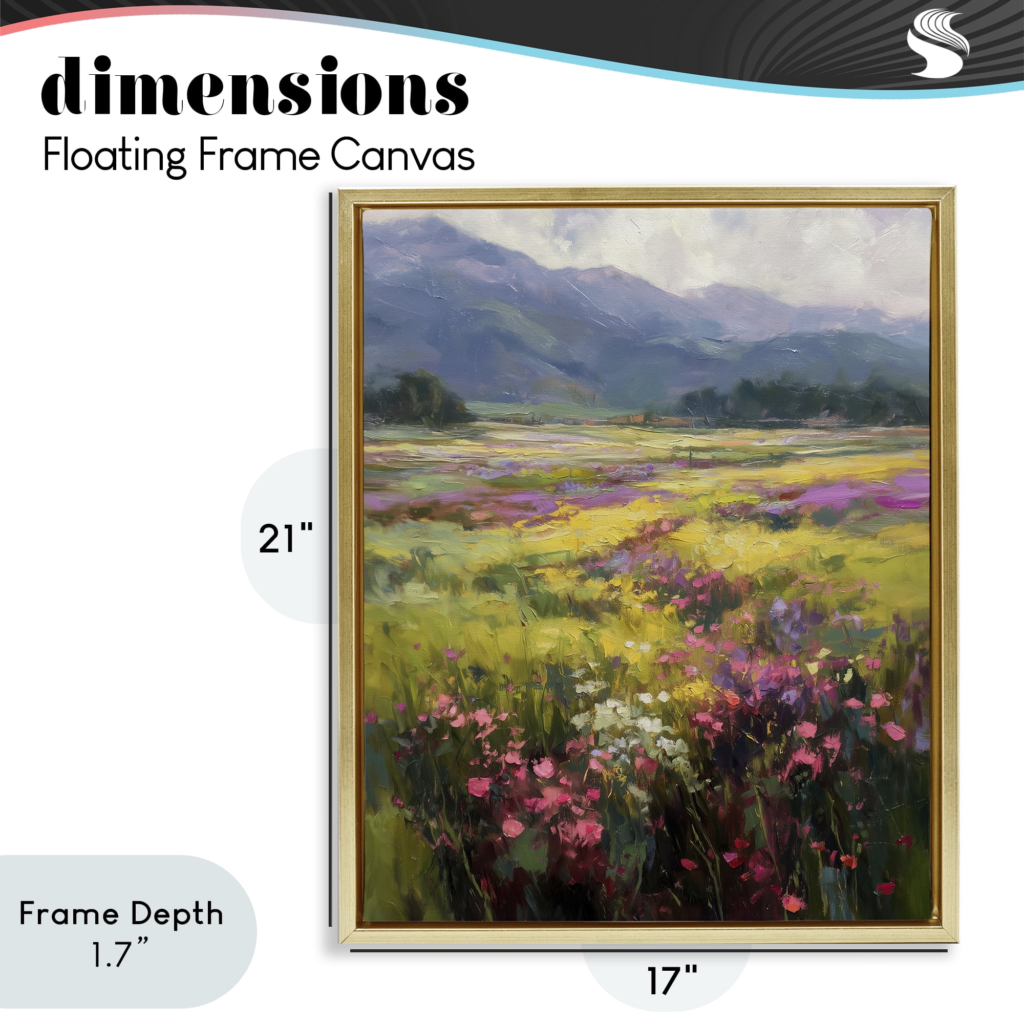 Stupell Industries Vast Horizon Of Flowers Gold Framed Floater Canvas Wall Art, design by Svetlana Aleynikova