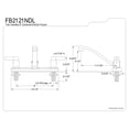 thumbnail image 2 of Kingston FB2121NDL NuvoFusion Two-Handle 2-Hole 8" Centerset Kitchen Faucet in Polished Chrome, 2 of 4