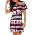 thumbnail image 2 of Fotbe Buffalo Plaid Forest Bata de Dormir para Mujer con Estampado, Camisón de Algodón de Manga Corta, Ropa de Dormir Casual, 2 of 6