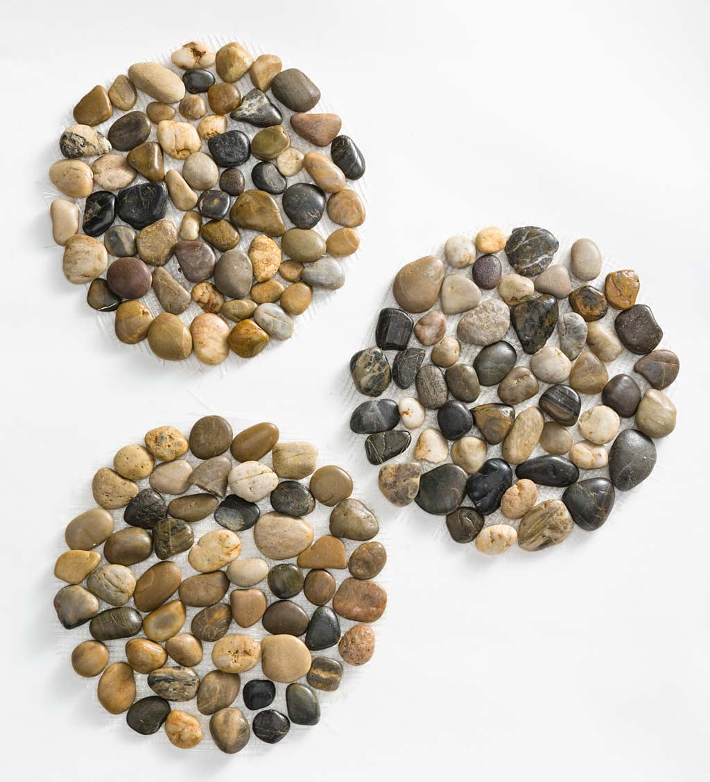 Natural River Rock WeatherSafe Garden Stepping Stones Use Indoors or