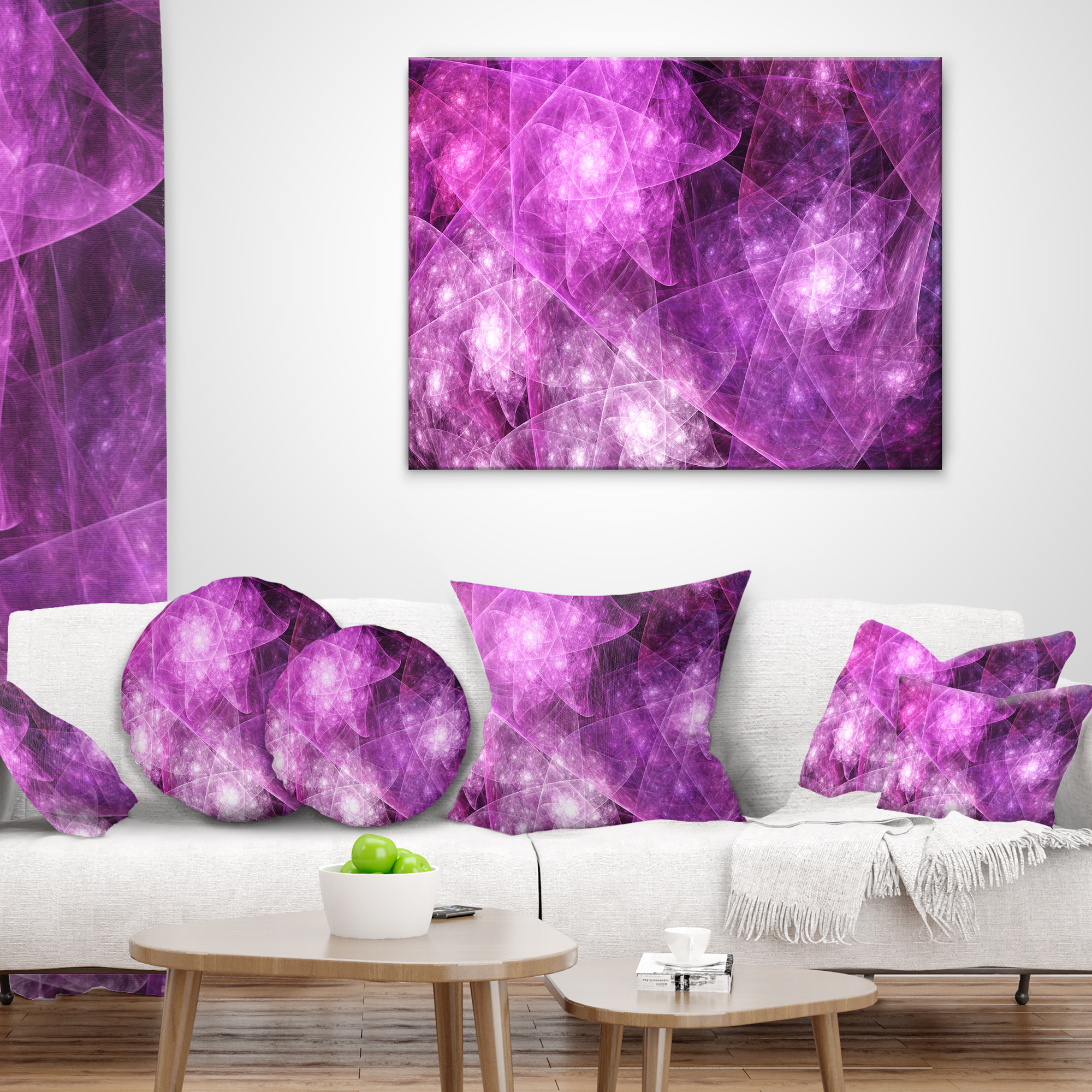 Designart Pink Rotating Polyhedron - Abstract Throw Pillow - 18x18