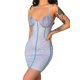 thumbnail image 2 of Lucakuins - Mini vestido ajustado a la cadera con diseño de rayas, cuello en V, sin mangas, sin espalda, para mujer Lucakuins  S-L, 2 of 9