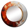 thumbnail image 2 of Designart "Energetic VORTEXscape I" Abstract Spirals Round Mirror Wall Decor Modern - Large Orange Round Bathroom Mirror - Round Mirror - 36" x 36", 2 of 6