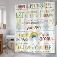 thumbnail image 2 of Kids Inspirational Quotes Shower Curtain Rainbow Positive Words Educational Girls Bathroom Curtain Waterproof Polyester Fabric Bath Curtain 72 x 72 Inch with 12 Plastic Hooks, 2 of 5