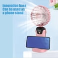 thumbnail image 4 of TopLLC Portable Handheld Small Fan, Foldable Personal Desk Fan with Phone Holder, USB Rechargeable Neck Hanging Fan with Digital Display 5 Gear Strong Airflow Cooling Fan for Office Bedroom Travel, 4 of 9