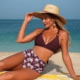 thumbnail image 4 of Pincandy Womens Sexy V Neck Spaghetti Strap Bikini Two Piece Set Triangle Bottom Padded Wireless Stretchy for Beach Pool Vacation Summer Water Wear, 4 of 6