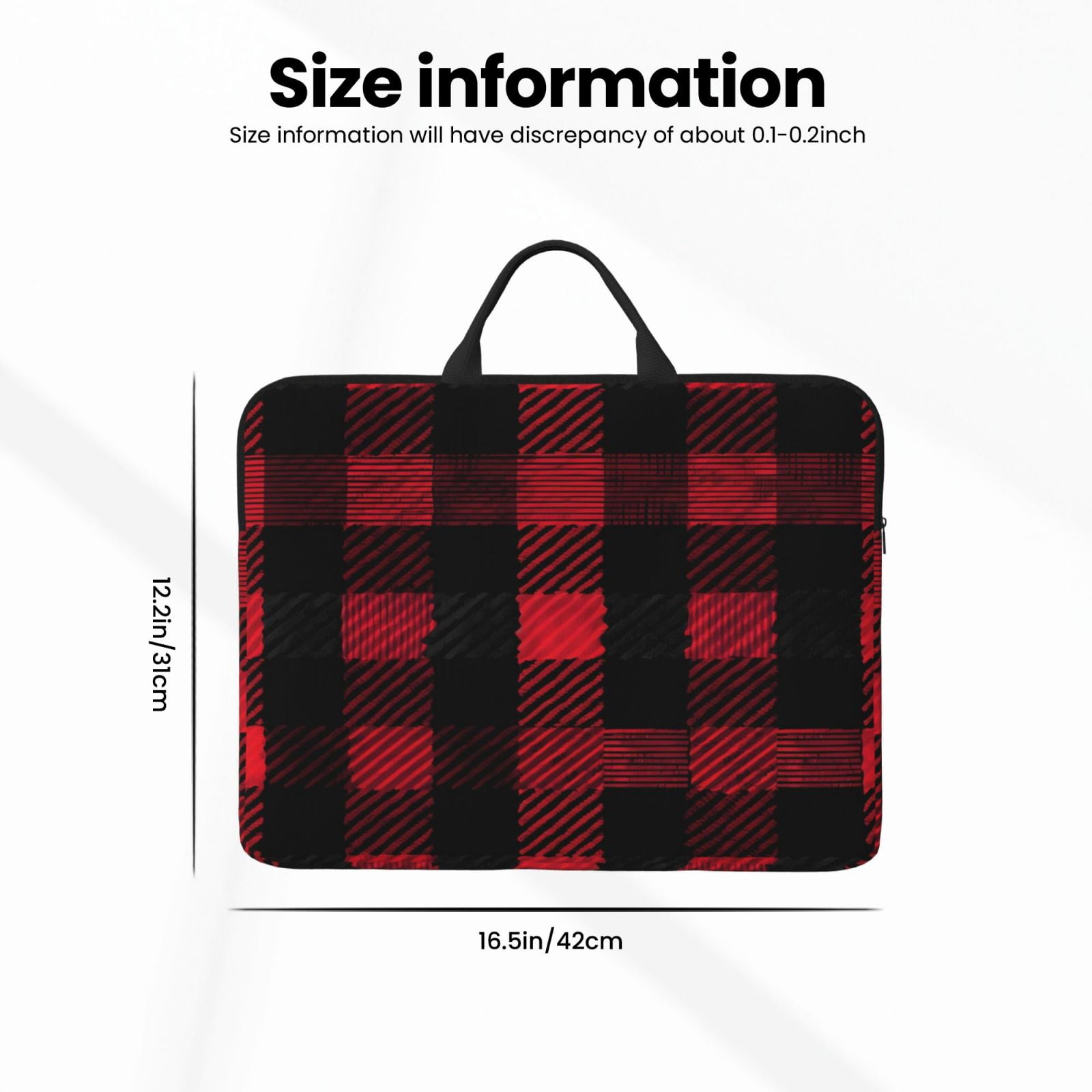 Laptop Sleeve Bag For Women Men 14inch Waterproof Durable Protective Computer Carrying Cover Handle Laptop Case Bag A Seamless Pattern Of Red And Black Plaid