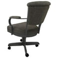 thumbnail image 2 of Miami Swivel Dining Caster Chair Wood Arms and Base - Cocoa Fabric - Gray Metal, 2 of 2