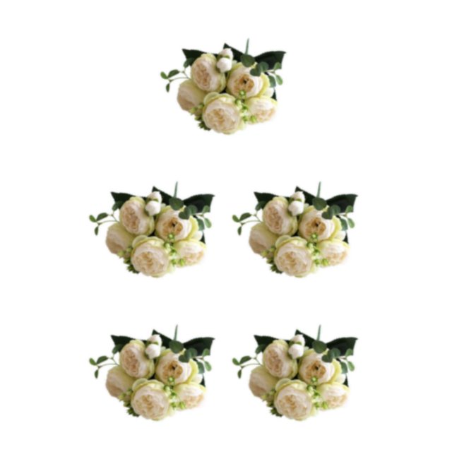 Ramo de peonías artificiales Inteprter Flores de seda 5 cabezas