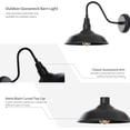 thumbnail image 5 of GOALPLUS 14in. Dome Outdoor Barn Lights for Farmhouse, 2 Pack Exterior Gooseneck Light Fixture with Wall Mount, Large Black Outside Wall Sconce for Front Door, Porch, 5 of 9