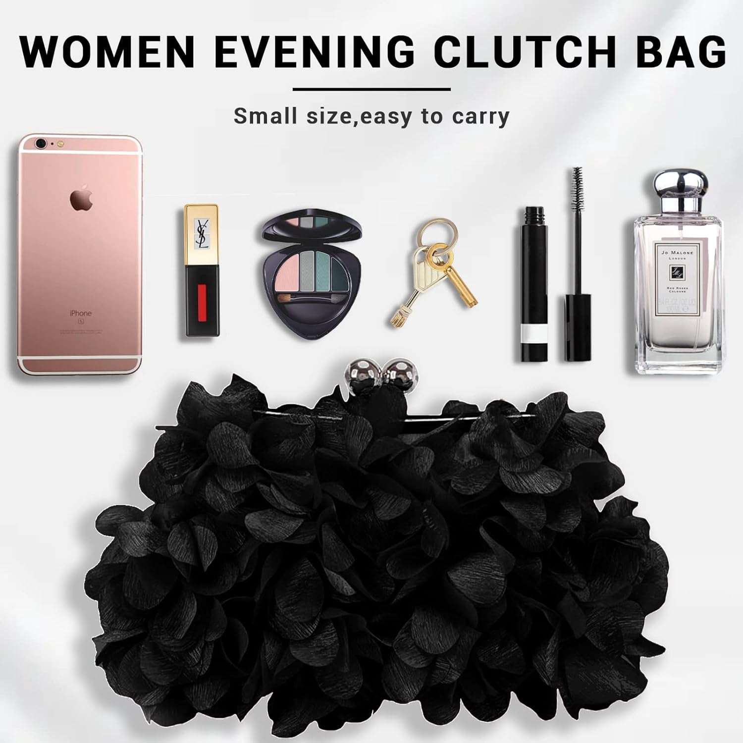 Women Clutch Evening Bag Small Floral Purses with Chain for Wedding, Party, Prom