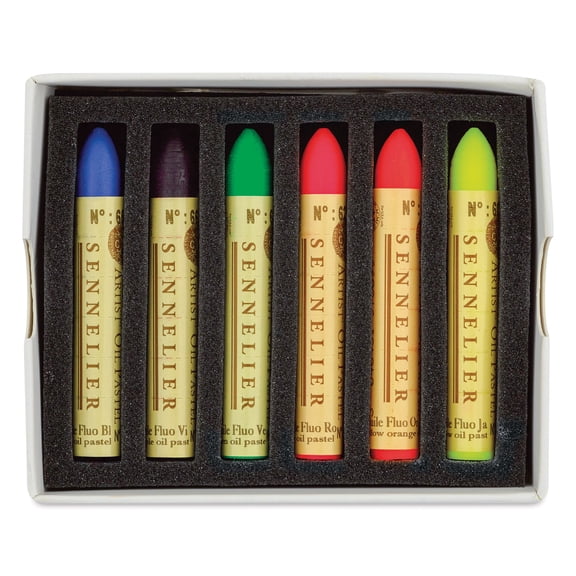 Sennelier Oil Pastels - Fluorescent Colors, Set of 6