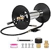 Pressure Washer Hose Reel Power Washer Hose Reel 3/8" NPT Outlet Pipe Heavy Duty Steel High Pressure Washer Reel 4000 PSI with Hand Crank Swivel Arm for Power Washer, 150FT