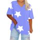 thumbnail image 1 of Camisetas de Verano de las Mujeres de Manga Corta con Cuello en V de Gran Tamaño Camiseta Deportiva Sólida, Base Cómoda Casual, 1 of 4