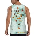 thumbnail image 3 of Fotbe World Travel Map Pattern Men's Quick Dry Workout Tank Top Gym Muscle Tee Fitness Bodybuilding Sleeveless T Shirt Breathable Workout Shirt-XX-Large, 3 of 9