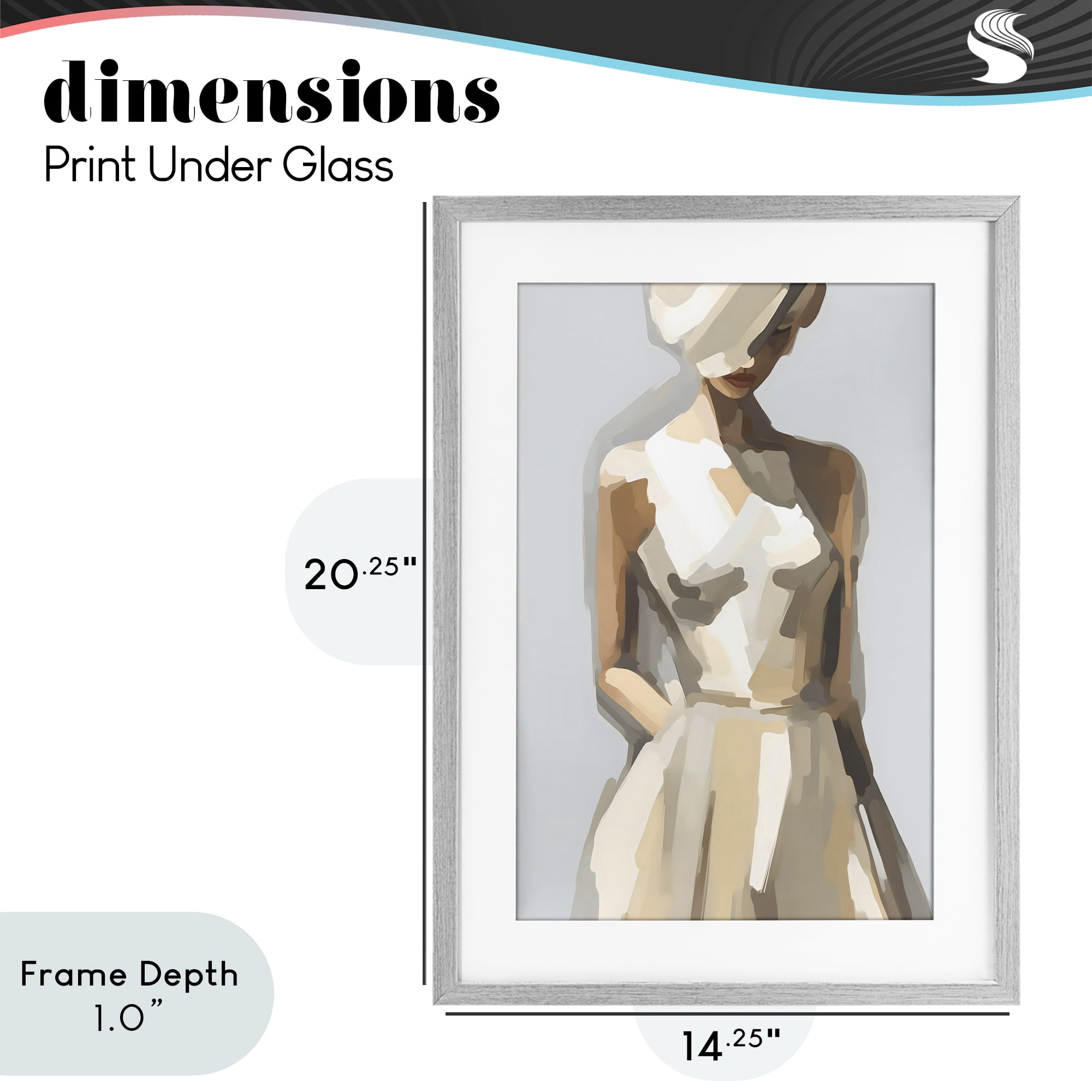 Stupell Industries Sophistication of the Muse Gray Framed Print Under Glass, design by Creative Studio