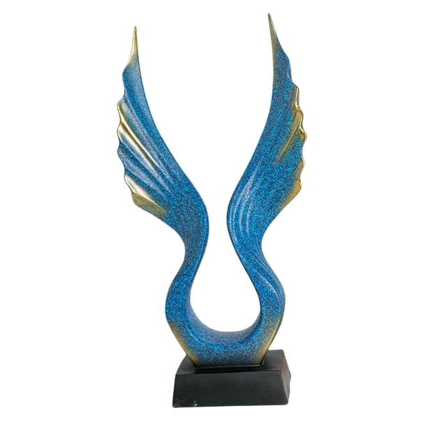 Esculturas de aves de estatuilla de ala moderna, arte de escritorio, centro de mesa, estatua de resina para sala de estar, oficina, jardín, patio, Ala BLESIY Figura de estatua de ala