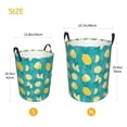 thumbnail image 3 of Sikiie Lemon Blue Print Round Dirty Clothes Basket, Waterproof Standing Foldable Storage Basket, for Laundry Room, Bedroom, Bathroom Storage-Small, 3 of 6