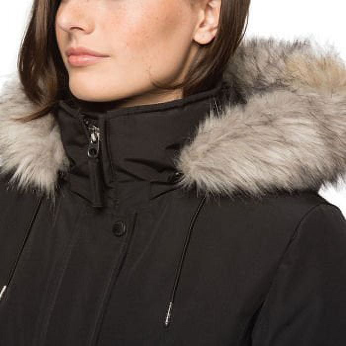 Andrew Marc Ladies Snorkel Parka Jacket with Detachable Fur Lined Hood Black Medium