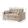 thumbnail image 7 of 4 in1 Loveseat Sofa Bed, Pullout Couch with Armrests & Storage Pockets, Sleeper Sofa for Home Apartment Office Living Room,Taupe, 7 of 7