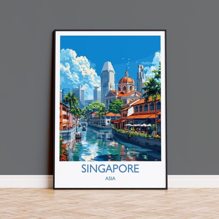 Singapore Travel Print Travel Of Singapore Singapore Wall Art Lovers Gift Singapore Art