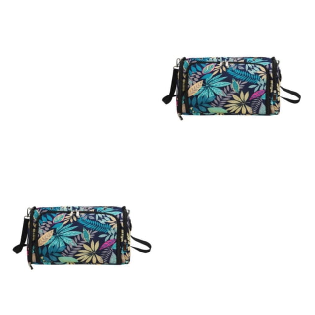 Injueey Bolsa de almacenamiento de lanas, bolsas de hombro de gran capacidad para tejer, bolsa de agujas de bordado de tela Oxford, suministros hoja azul 2piezas