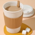 thumbnail image 2 of Visland 480ml Wheat Straw Coffee Tea Mug with Lid | Takeaway To Go Travel | Wheat Straw | Reusable Environmentally Eco Friendly Portable Dishwasher Safe, 2 of 5