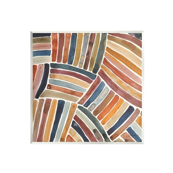 Stupell Industries Muted Alternating Stripes Abstract Painting Unframed Art Print Wall Art, 12 x 12