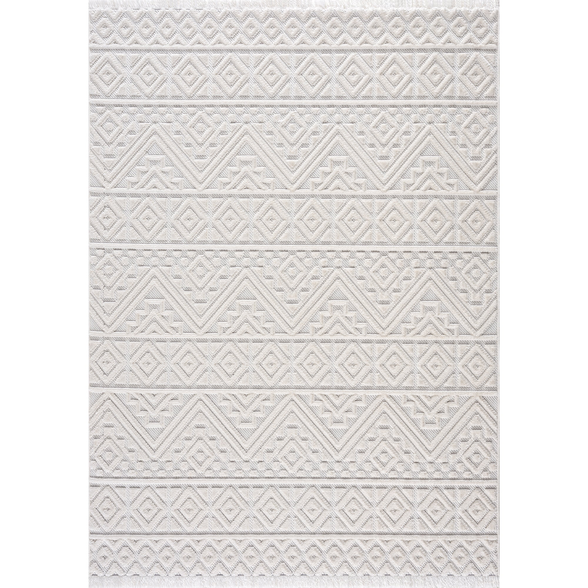 United Weavers Keya Sofi Modern Geometric Area Rug, White, 5'3" x 7'2"