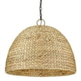 thumbnail image 7 of Golden Lighting Rue 8-light Chandelier in Matte Black and Woven Sweet Grass shade, 7 of 7