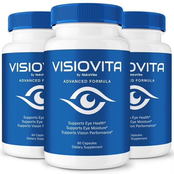(3 Pack) Visiovita Capsules – Daily Eye Care with Original Blend to Support Visual Wellness, Eye Comfort & Vision | Just 2 Gentle, Easy-to-Swallow Pills (180 Capsules)