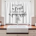 thumbnail image 2 of Ambesonne Funny Sayings Kitchen Curtains, I Would Be Pineapple, 55"x24", Black and White, 2 of 3