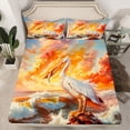 thumbnail image 2 of Feelyou Teens Pelicans Wildlife Twin Sheet Sets, Summer Beach Marine Bedding, 3pcs, 2 of 7