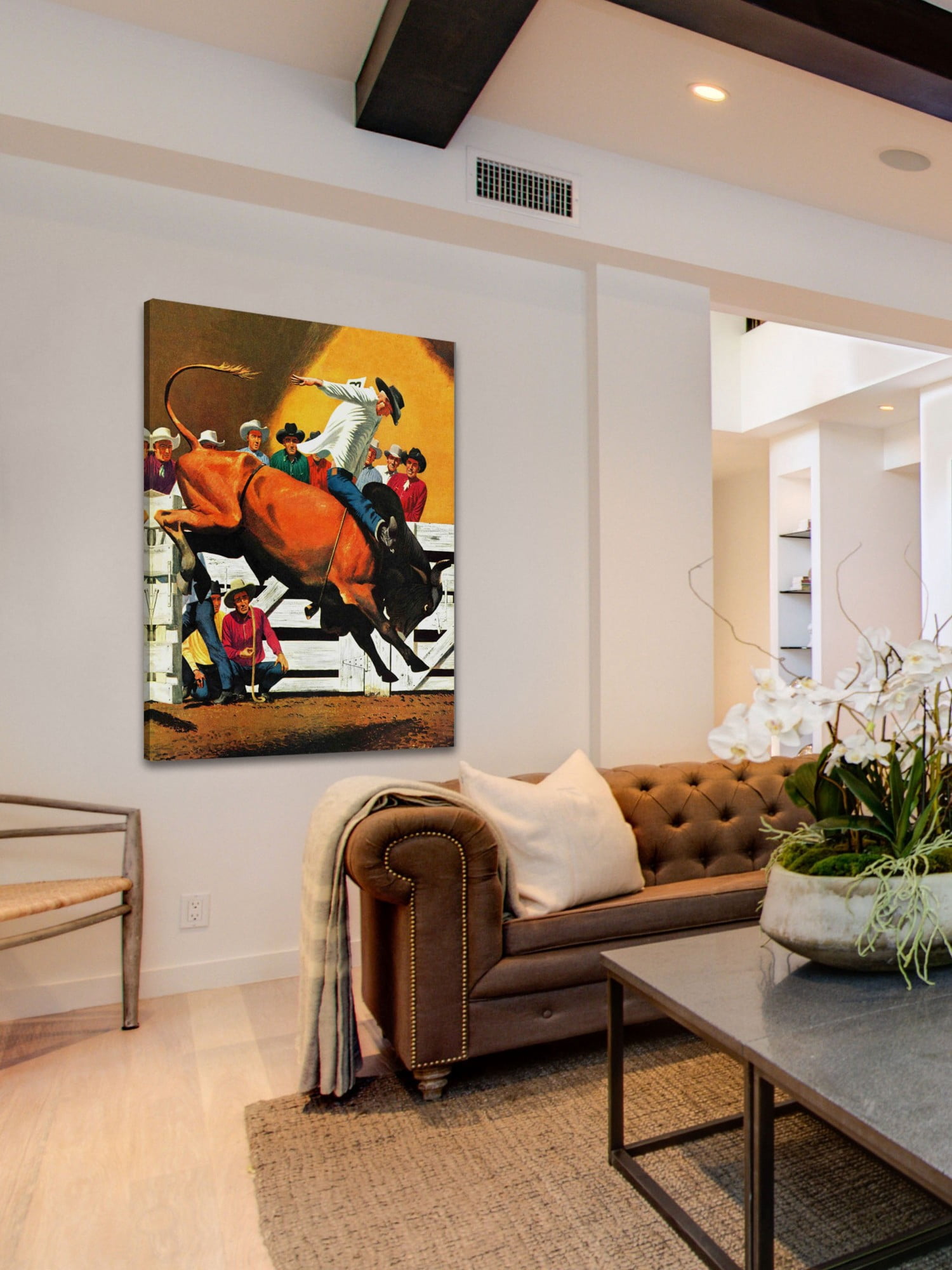 Marmont Hill Bull Riding by Fred Ludekens Painting Print on Canvas