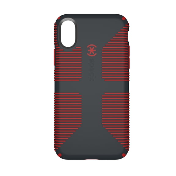 Speck CandyShell Grip Case for iPhone X, Gray/Red