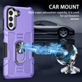 thumbnail image 4 of Allytechgroup for Samsung Galaxy S24 FE Case with Stand, [Built-in Kickstand] Support Magnetic Car Phone Mount Military Grade Drop Protection Phone Case for Samsung Galaxy S24 FE, Purple, 4 of 10