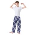 thumbnail image 3 of Blue and White Checkered Pattern Pajama Pants Soft Lightweight Lounge Pants Bottoms Sleep Pants Warm Comfy, 3 of 9