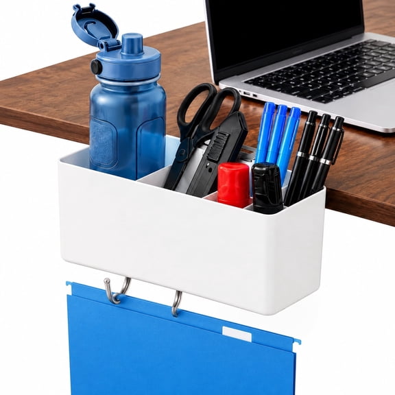 Clamp-On Hanging Craft Storage Box with Multi Pockets, Fabric Supply Organizer for Sewing, Knitting and DIY Craft Table Supplies