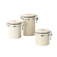 thumbnail image 3 of Kitchen Canisters, Coffee Bean Storage, 3-Piece White Stainless Steel Coffee Storage Container Set with 3 Matching Spoons, Coffee Canisters with Airtight Lids, Durable 304, 3 of 7