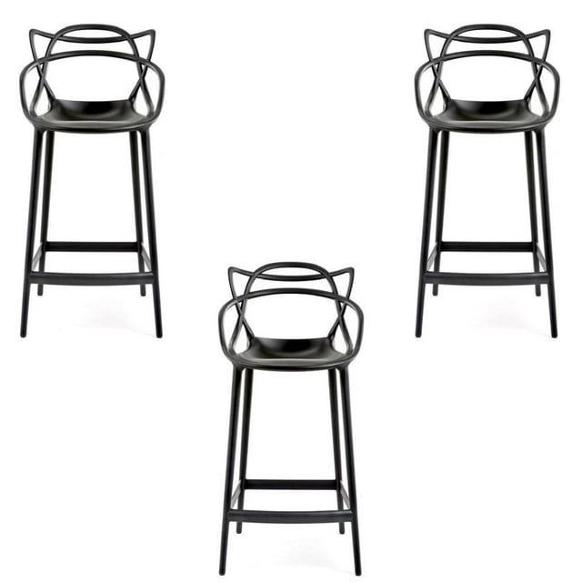 Heavenly Collection Plastic Bar Stool - SET OF 3