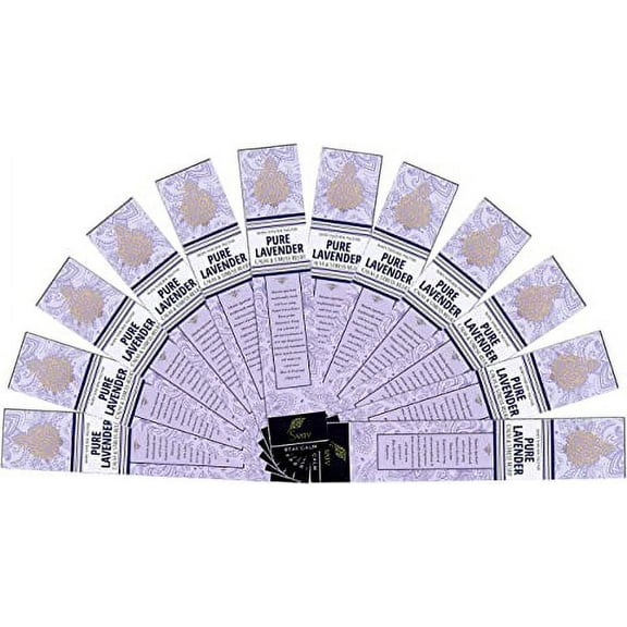 SVATV Herbal & Ancient Method Lavender Incense Stick with pack of 12 Incense for Meditation, Yoga, Spiritual, Aromatherapy Energy Cleansing & Calm Down The Mind - 15g x 12 incense | 180g | 6.35oz