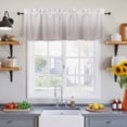 thumbnail image 4 of Beige Ombre Valances for Windows, White Gradient Modern Abstract Art Light Filtering Kitchen Curtains, Rod Pocket Window Valance Curtains for Living Room Bedroom, 60" W x 18" L, 2 Panels, 4 of 9