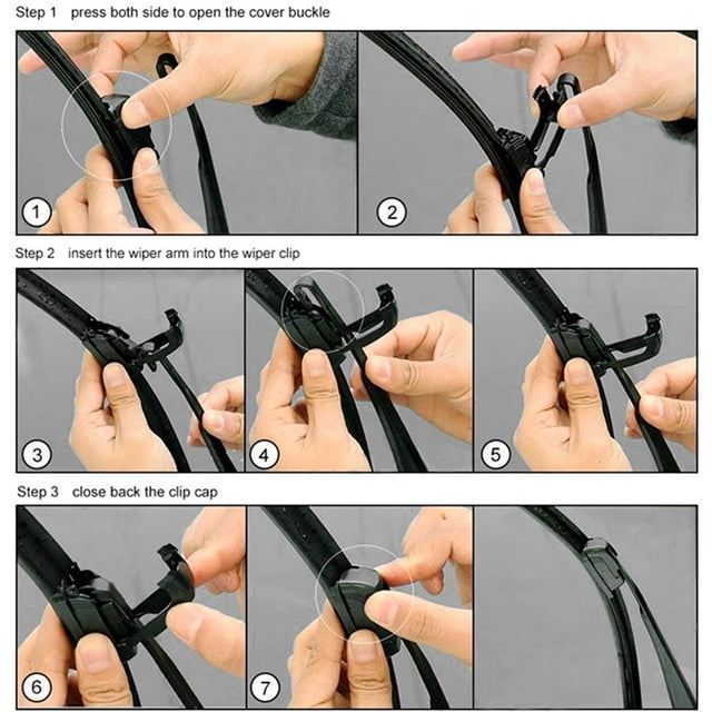Universal U-Hook Car Rear Window Wiper Arm Replacement Kit - Frameless, Bracketless Design with Premium Rubber Blade for Enhanced Visibility, Reduced Noise & Extended Durability - Multiple Sizes