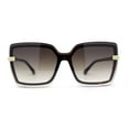 thumbnail image 2 of Womens Glitter Sparkling Shield Rimless Square Butterfly Sunglasses Tortoise Gold Brown, 2 of 4