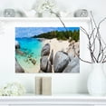 thumbnail image 1 of Turquoise Ocean Water with Rocks - Modern Seascape Canvas Artwork, 1 of 3