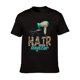 thumbnail image 2 of Women's Leopard Print "Hair Hustler" Graphic Tee - Casual Loose Fit T-Shirt with Hair Dryer & Scissors Design, Short Sleeve, Round Neck, Spring/Summer Essential for Home or Outings, Cas, 2 of 6