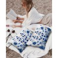 thumbnail image 5 of Waterproof Outdoor Throw Pillows with Inserts 12"x20" Set of 2, Blue Poppy Soft Decorative Pillowcases for Couch Bedroom, Botanical Flowers Spring Garden Pillow Covers for Sofa Living Room, 5 of 8