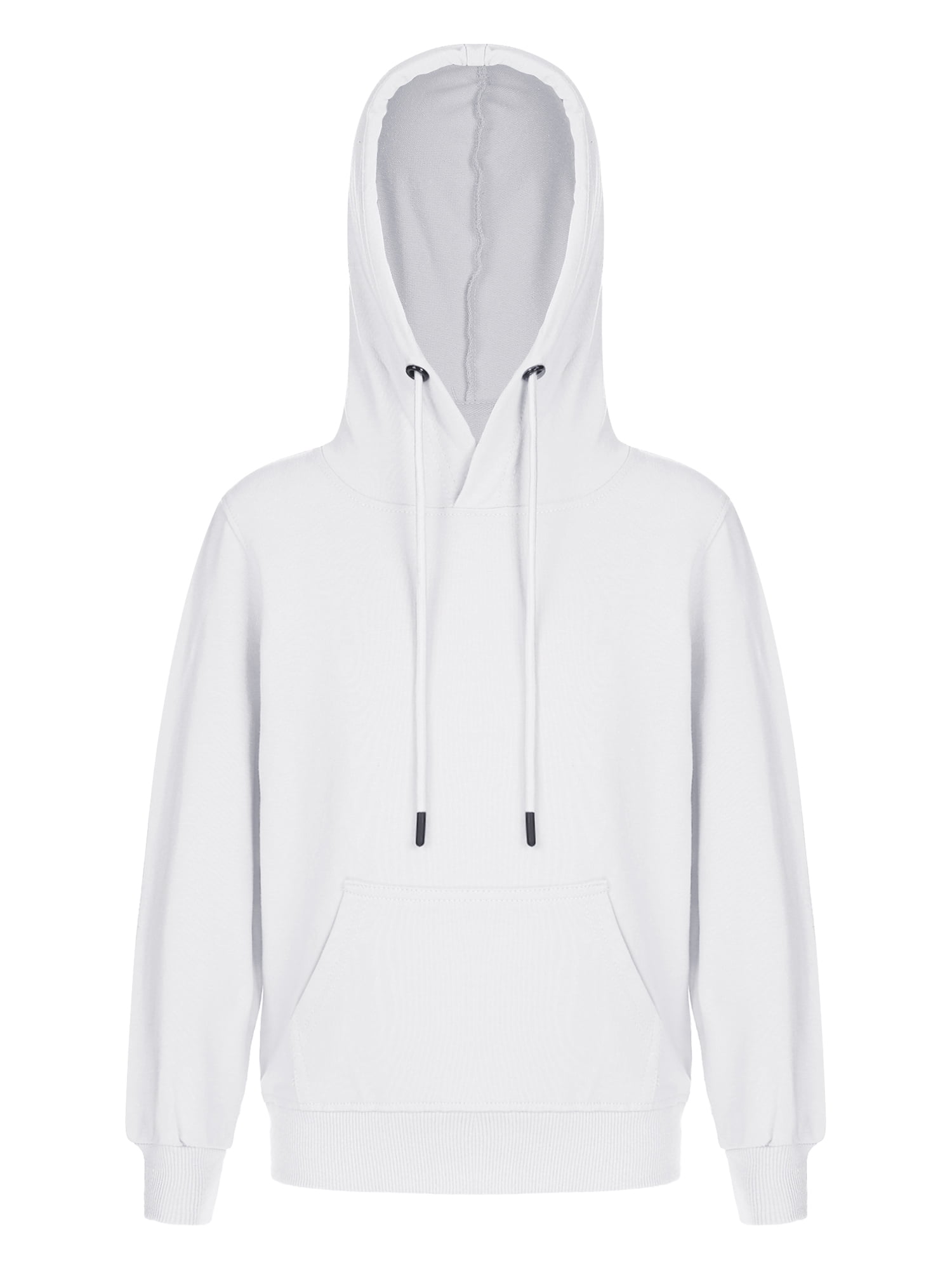 MSemis Kids Boys Girls Hooded Sweatshirt Long Sleeve Hoodie Drawstring  Pullover Tops 3-14 White 11-12 - Walmart.com