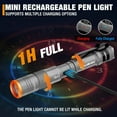 thumbnail image 5 of EverBrite Rechargeable Pen Light, 300 Lumens Mini Flashlight with USB-C Cable, 4 Modes, Pocket Clip for Inspection, Repair, Outdoor, Grey, 5 of 8