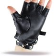 thumbnail image 2 of Guantes de cuero punk, guantes sin dedos para mujeres, conducción, ciclismo, deportes, cosplay, rendimiento, guantes de medio dedo para mujeres, adolescentes y niños, 2 of 5